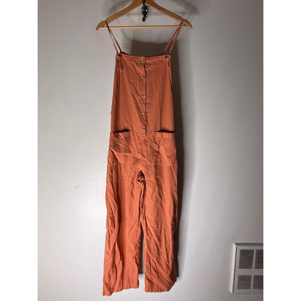 NWT billabong orange overalls straight leg size m